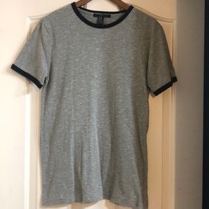 21 Men Gray Striped Men's T-shirt Size XS